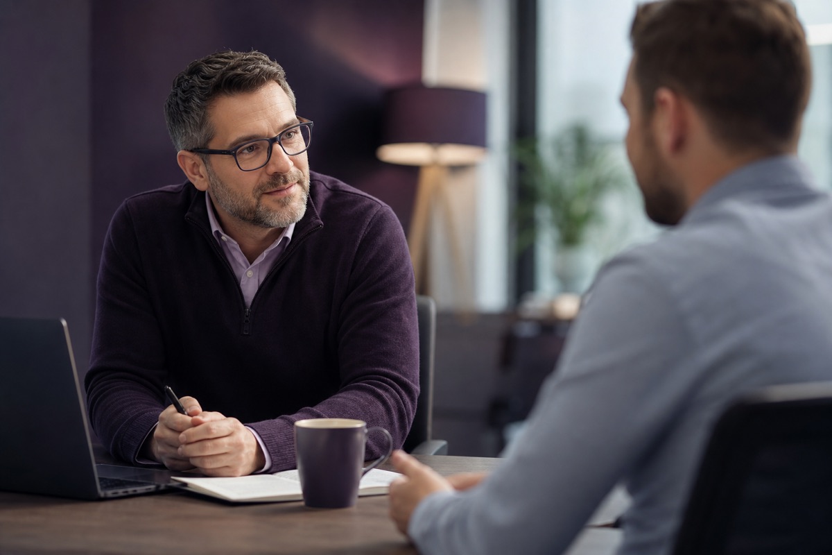 IT adviser listening carefully during a small-business consultation