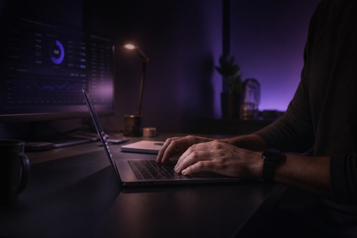 IT specialist monitoring business systems